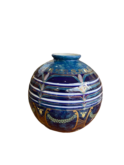 Rare vase boule porcelaine signé Limoges C.THARAUD