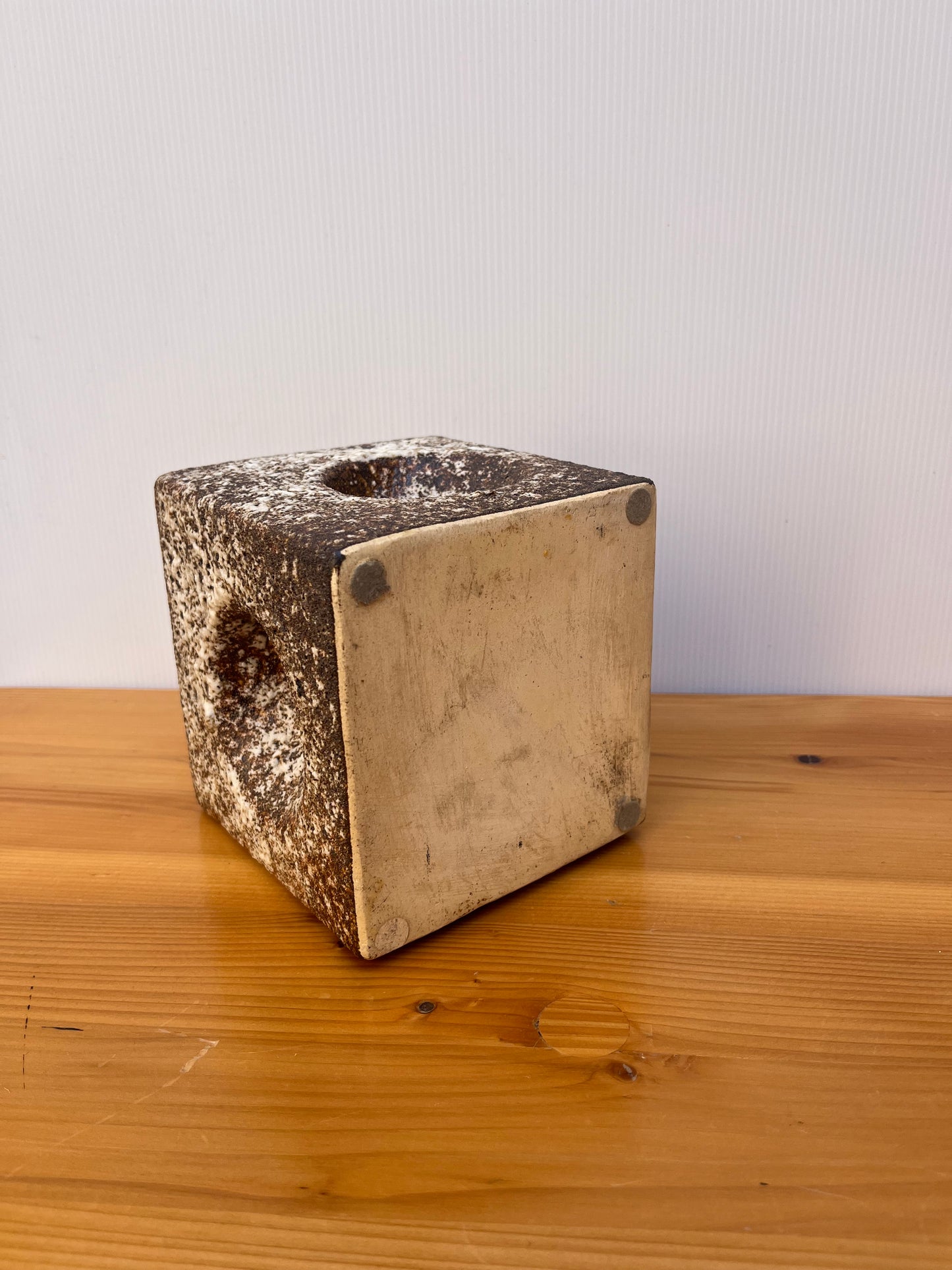Vase carré en céramique "fat lava", années 60