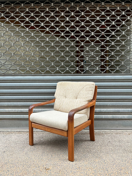 Fauteuil danois en teck et laine