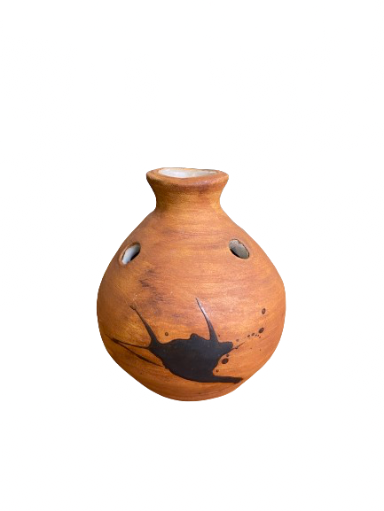 Vase pique fleurs boule avec col évasé Poterie de la Colombe