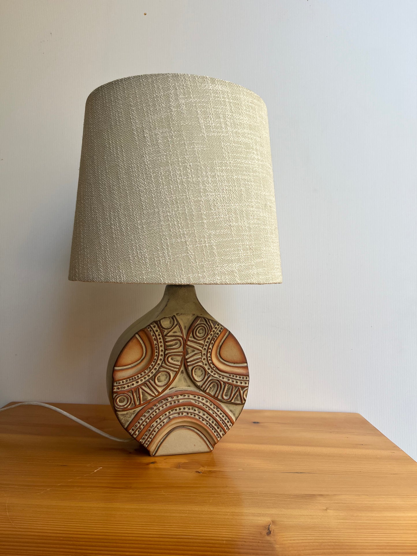 Lampe à poser en céramique double décor