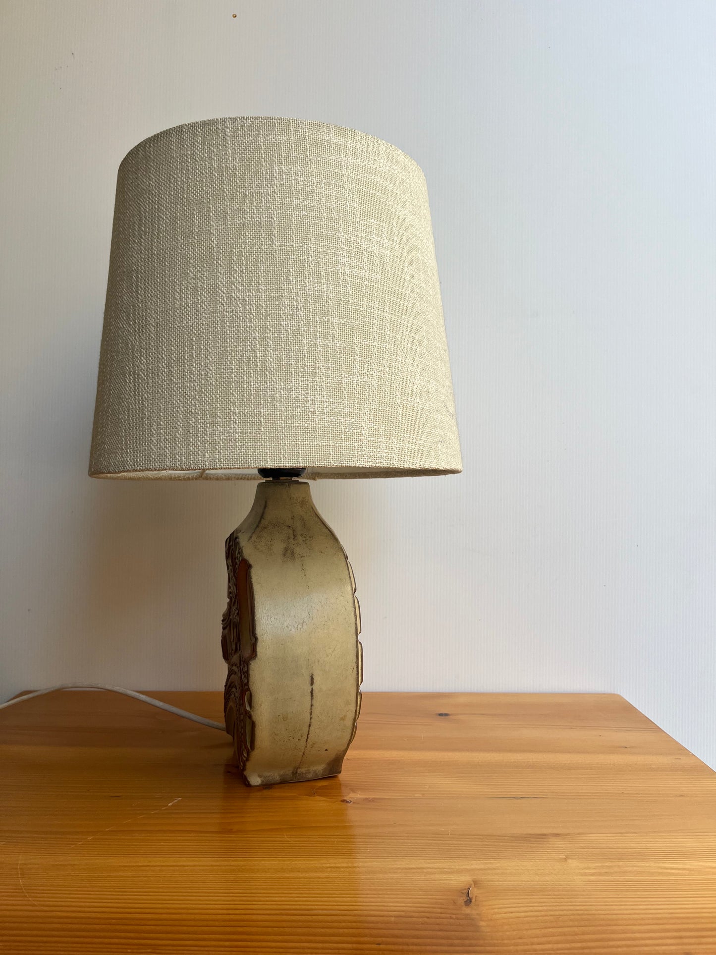 Lampe à poser en céramique double décor