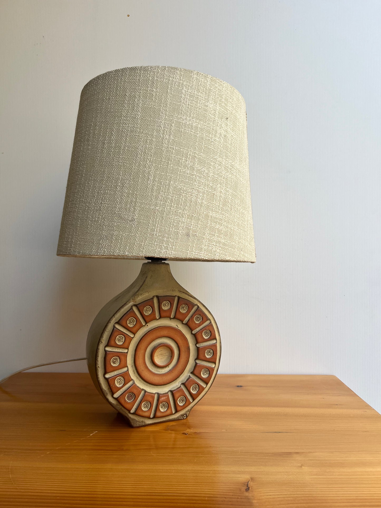 Lampe à poser en céramique double décor