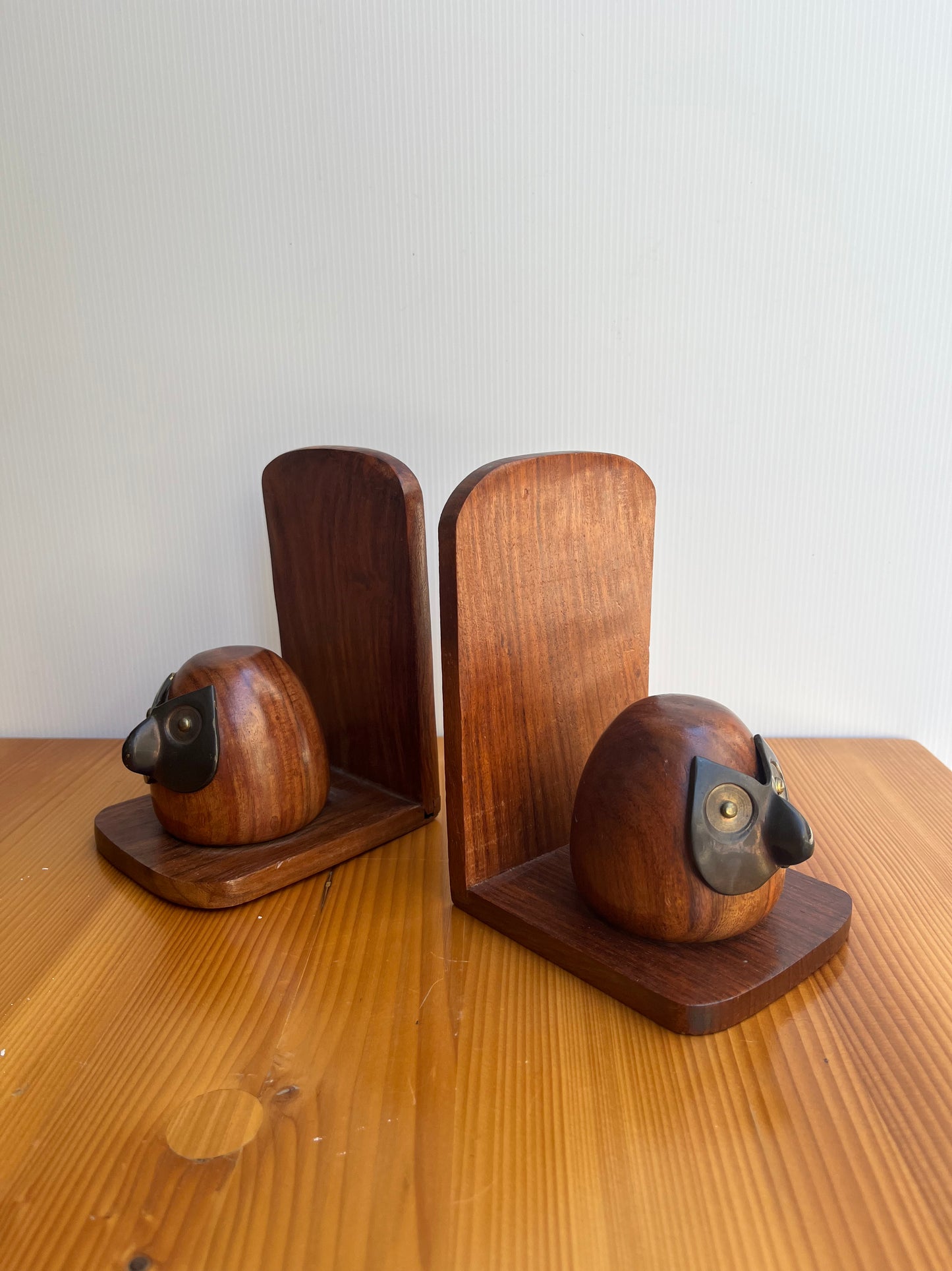 Paire de serre livres bois exotique et laiton