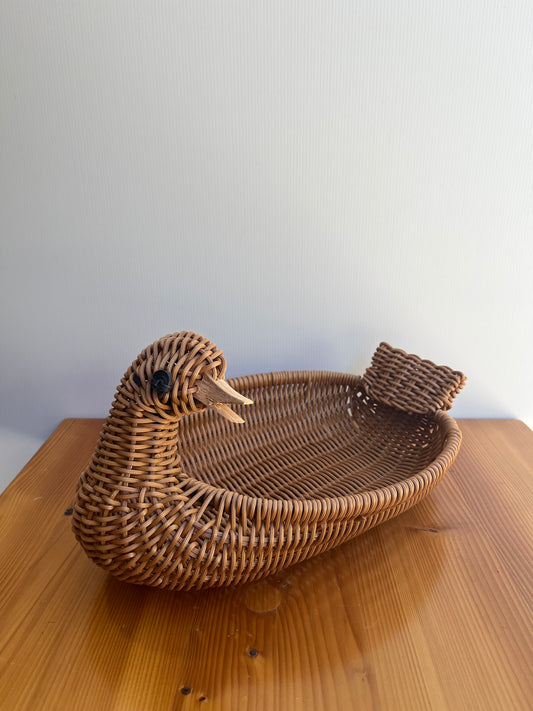Corbeille tissée en plastique canard
