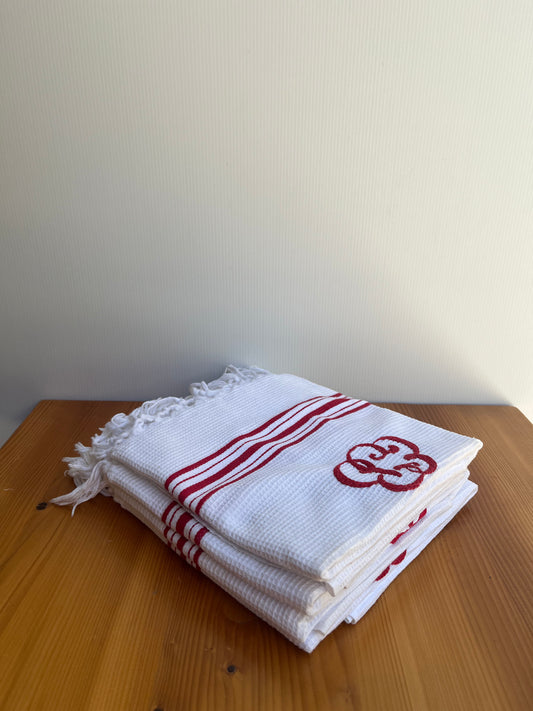 Lot de 4 serviettes d'invité en coton nid d'abeille