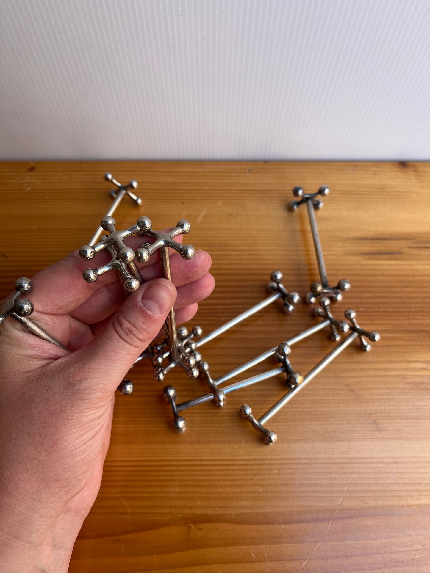 Lot de 10 porte couteaux en métal argenté