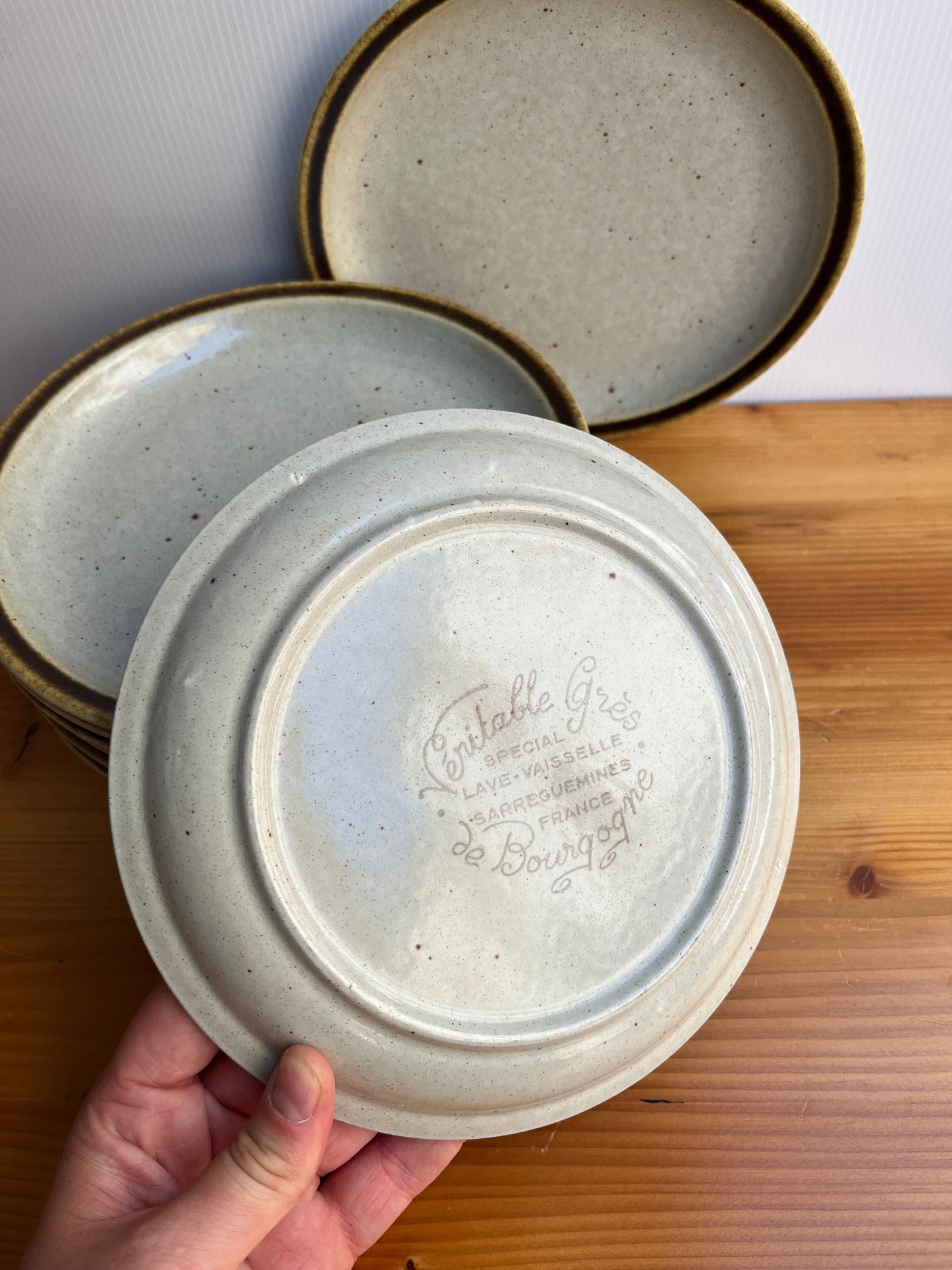 Lot de 11 assiettes à dessert en grès SARREGUEMINES