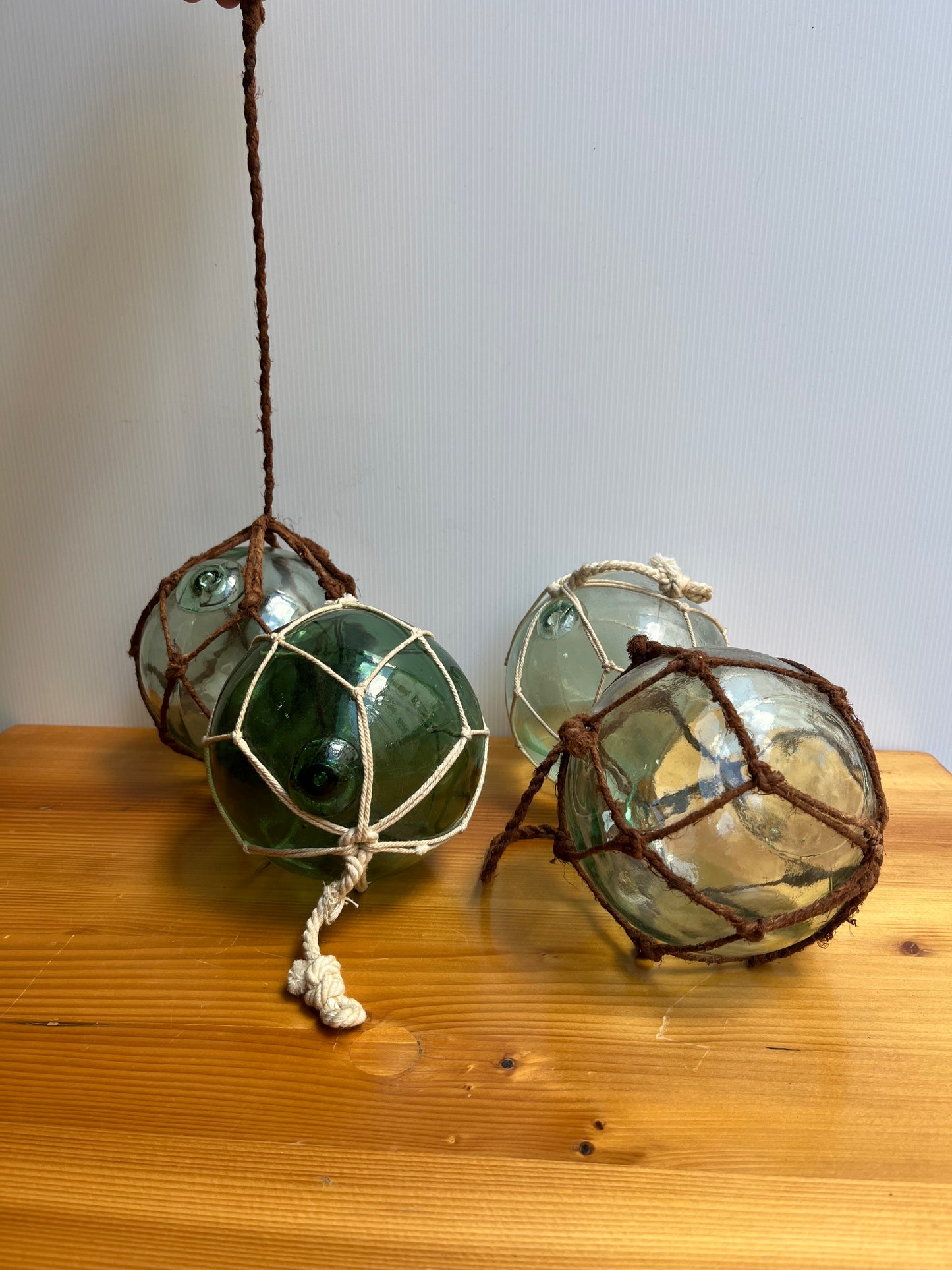 Boule de chalut en verre avec corde (à l'unité)