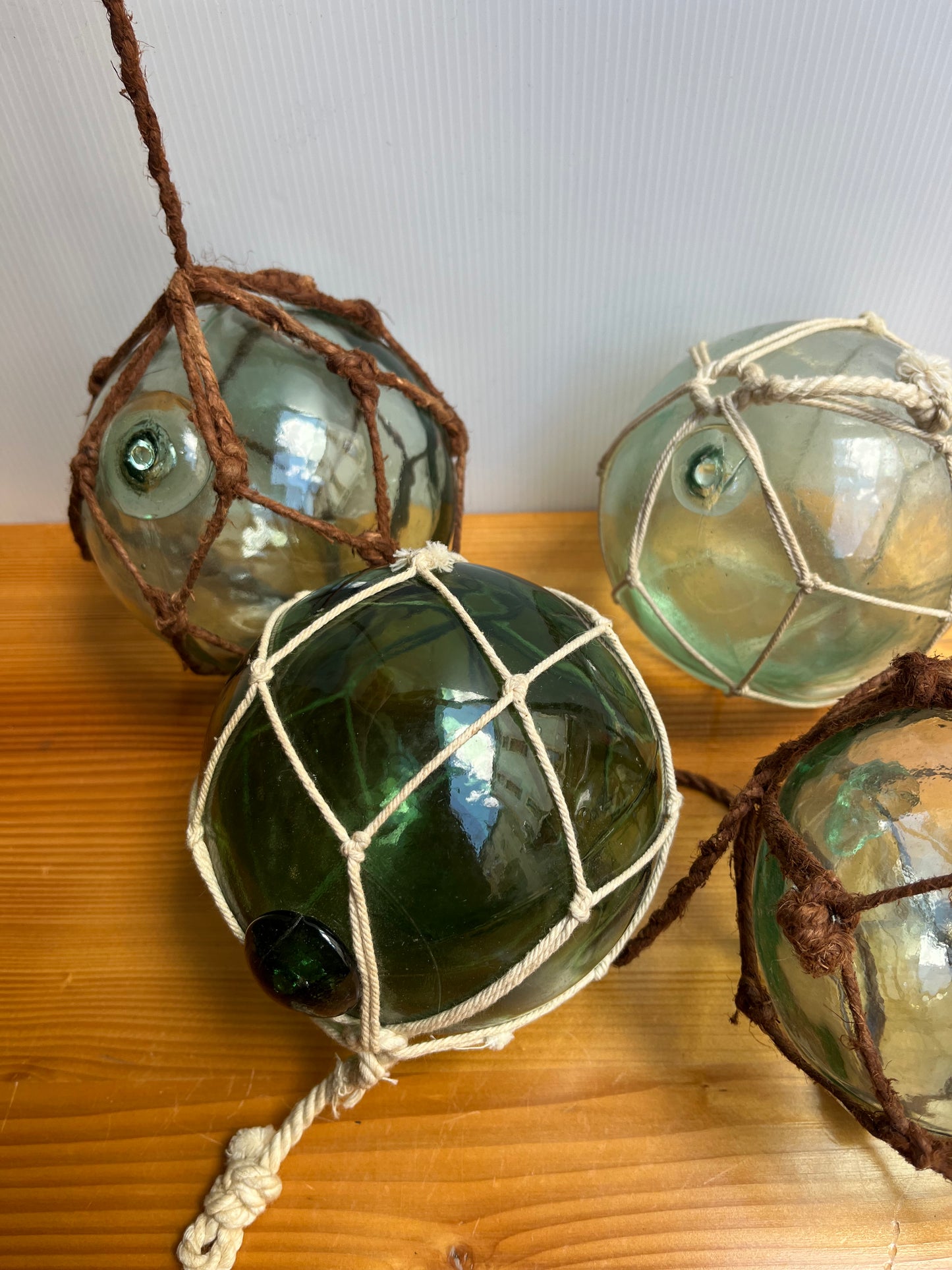 Boule de chalut en verre avec corde (à l'unité)