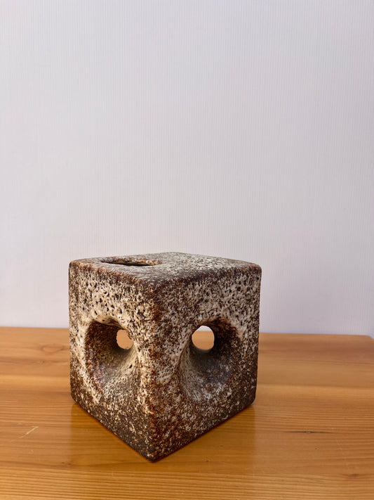 Vase carré en céramique "fat lava", années 60