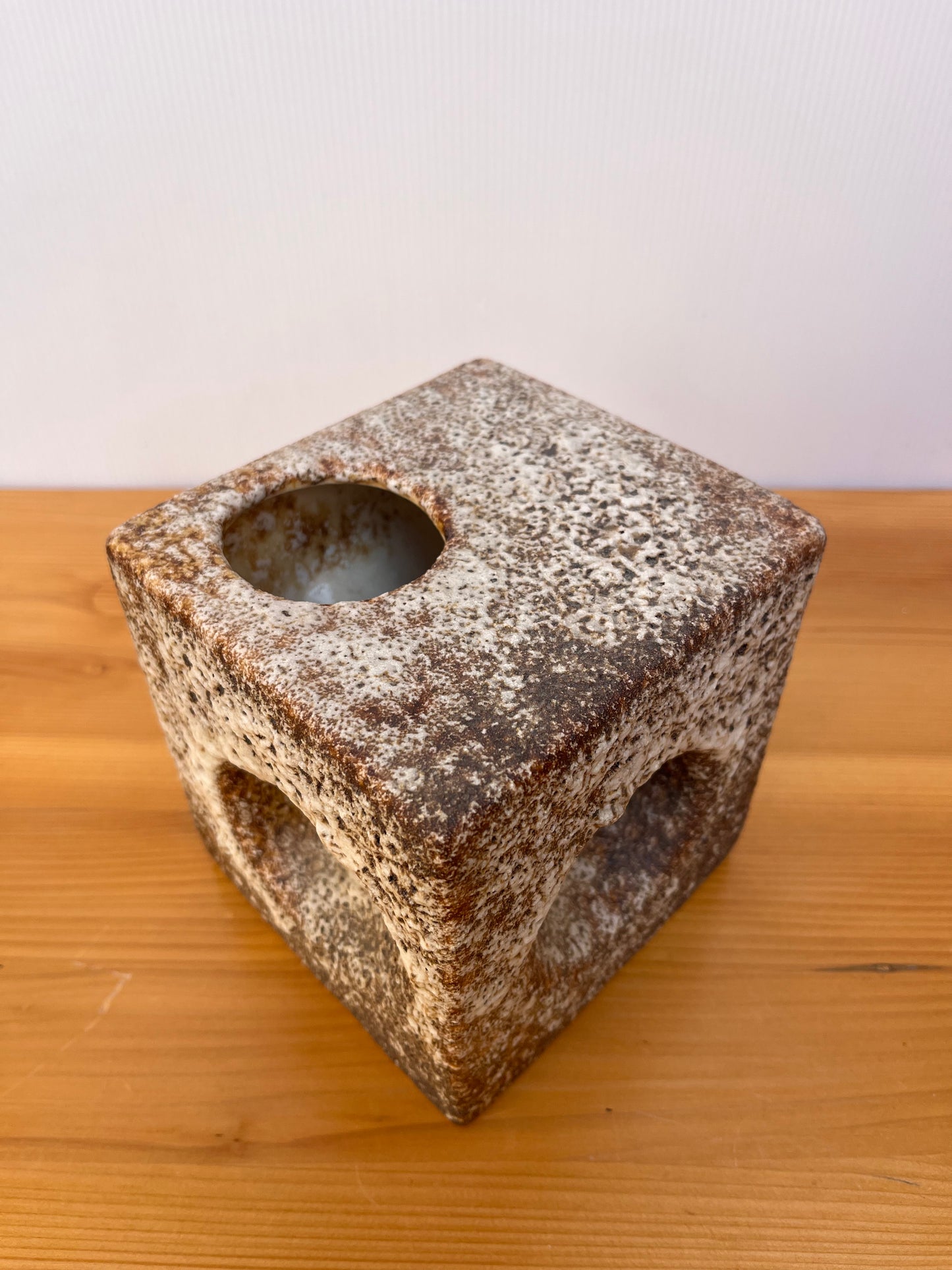 Vase carré en céramique "fat lava", années 60