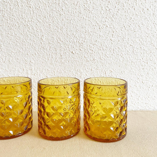 Verres à eau en verre ambré