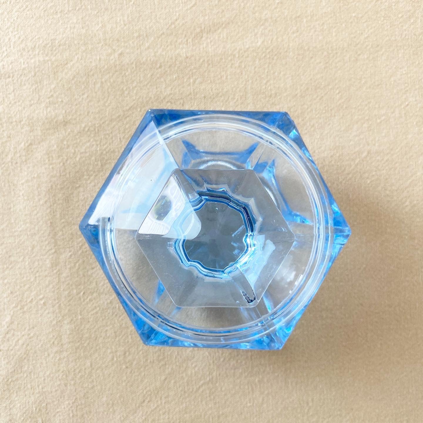 Boîte à bijoux en cristal bleu